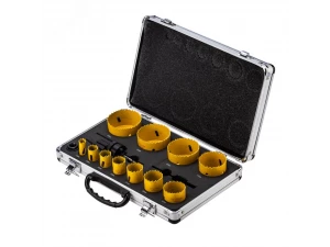 Набор коронок Bimetal (14, 20, 22, 25, 30, 35, 40, 51, 60, 64, 67), 16 предметов, металлический кейс