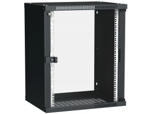 ITK Шкаф настенный LINEA WE 15U 600х450мм дверь стекло черный