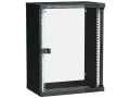 ITK Шкаф настенный LINEA WE 15U 550х350мм дверь стекло черный