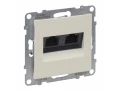 Розетка информационная двойная RJ45 категория 6 UTP слоновая кость SUNO /721253/
