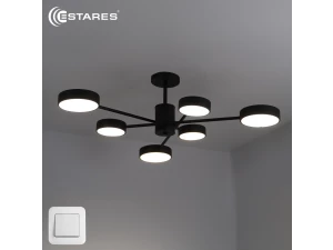 Люстра светодиодная управляемая MATEO 75W 6R-ON/OFF-915*250-BLACK/WHITE-220-IP20