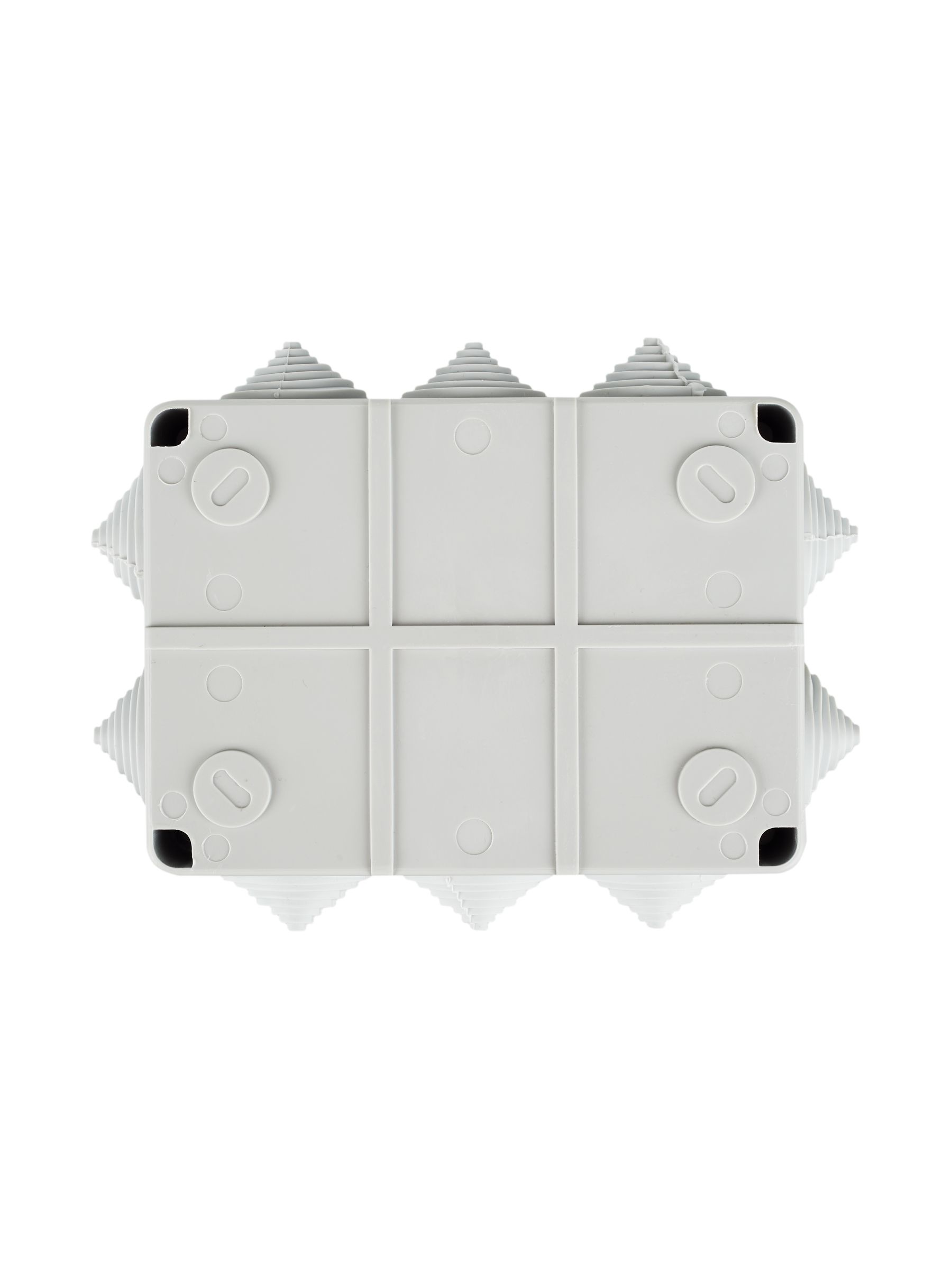 Коробка КМ41241 распаячная для открытой проводки 150х110х70 мм IP44 (RAL7035, 10 гермовводов) ИЭК