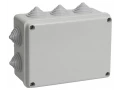 Коробка КМ41241 распаячная для открытой проводки 150х110х70 мм IP44 (RAL7035, 10 гермовводов) ИЭК