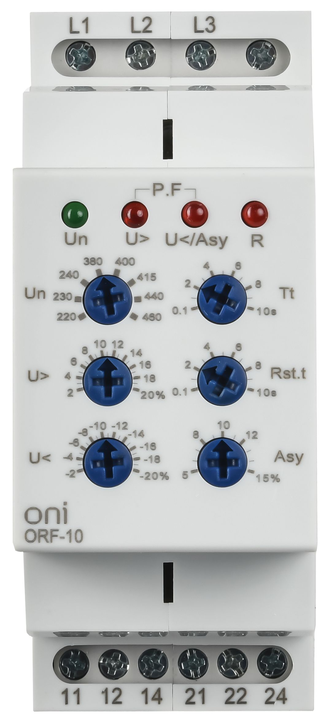 Реле контроля фаз ORF-10 3 фазы 2 контакта 220-460В AC ONI