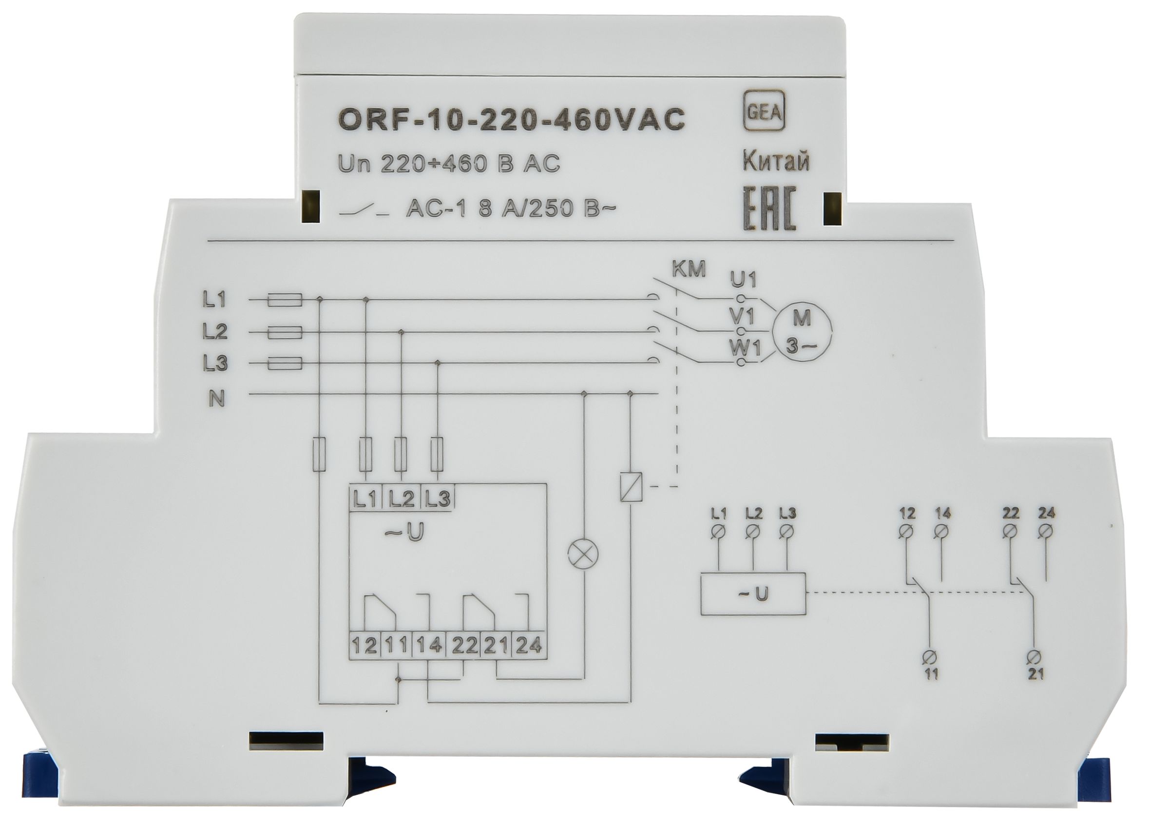Реле контроля фаз ORF-10 3 фазы 2 контакта 220-460В AC ONI