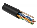 ITK Витая пара U/UTP кат.5E 4х2х24AWG solid LDPE c металлическим тросом 1,2мм черный (305м)