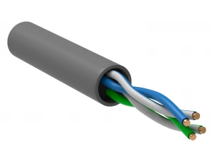 ITK Витая пара U/UTP кат. 5E 2х2х24AWG solid LSZH нг(А)-HF серый (305м) РФ