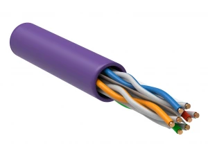 ITK Витая пара U/UTP кат.6 4х2х23AWG solid LSZH нг(А)-HF фиолетовый (305м)