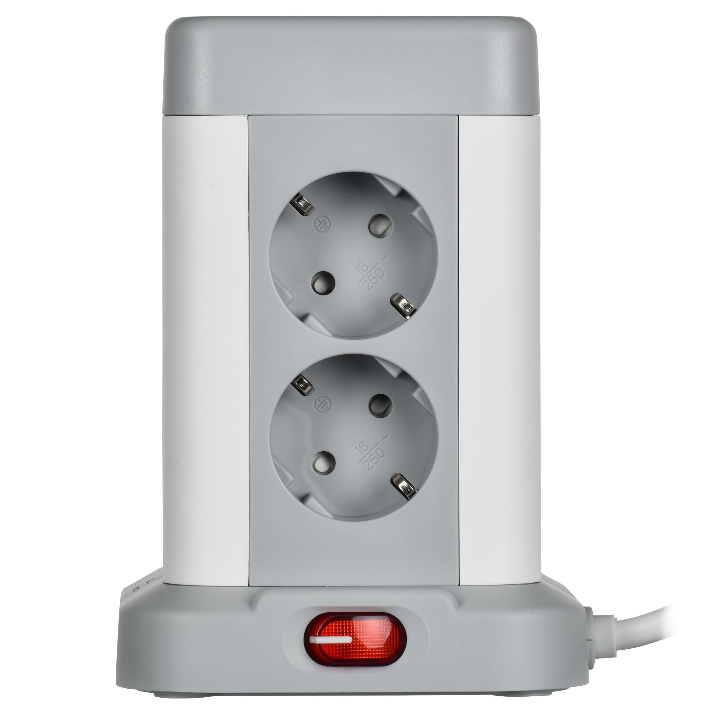 DOMINIC Удлинитель У08K 8 мест 2P+PE 1,5м 3х1,0мм2 16А/250В USB A+C 20Вт серый ИЭК
