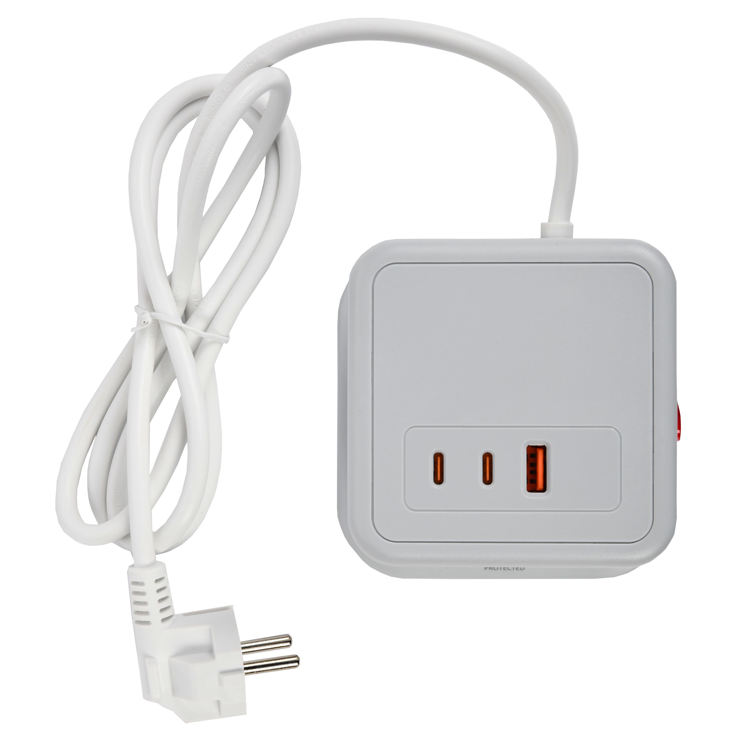 DOMINIC Удлинитель У08K 8 мест 2P+PE 1,5м 3х1,0мм2 16А/250В USB A+C 20Вт серый ИЭК