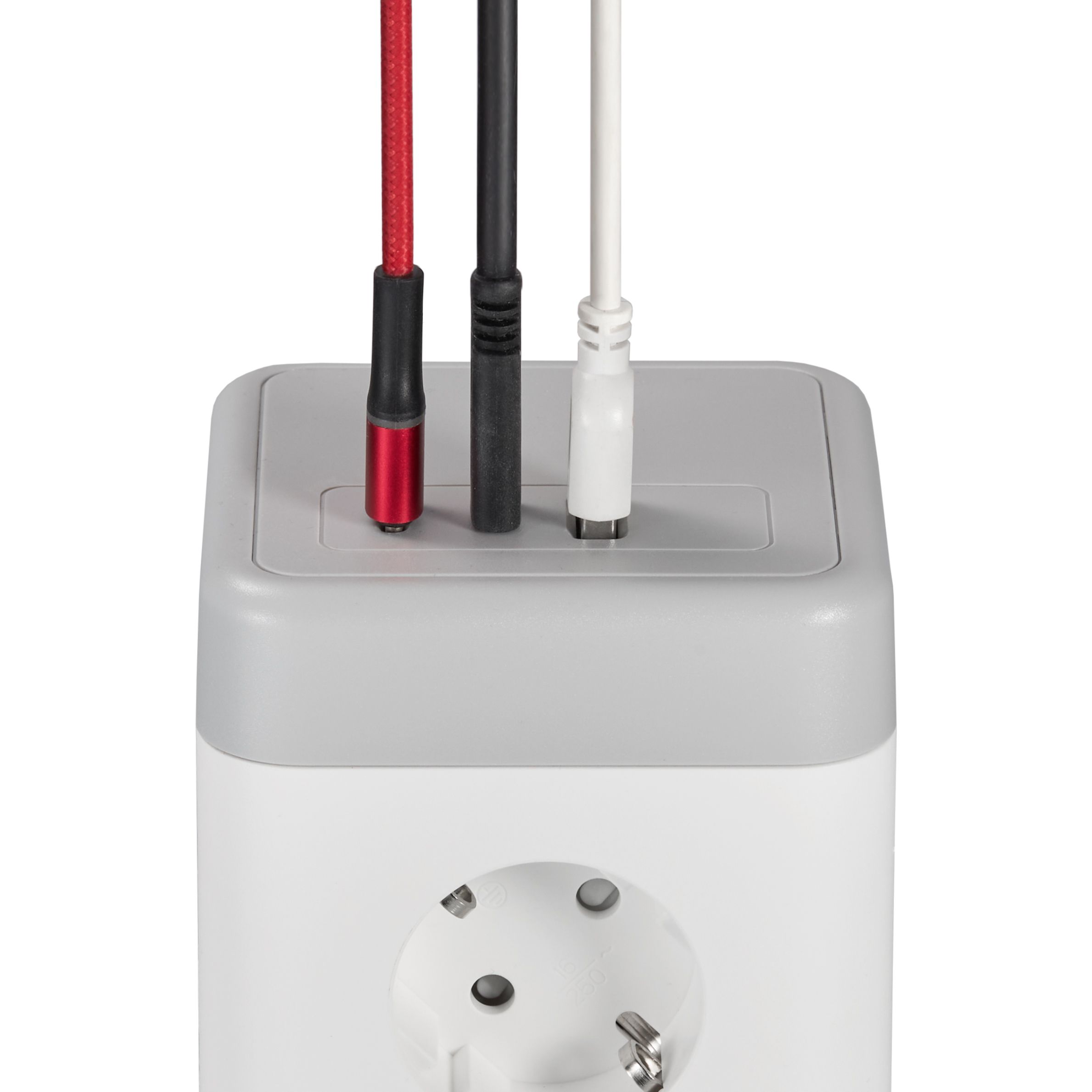 DOMINIC Удлинитель У08K 8 мест 2P+PE 1,5м 3х1,0мм2 16А/250В USB A+C 20Вт серый ИЭК