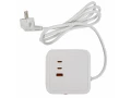 DOMINIC Удлинитель У08K 8 мест 2P+PE 1,5м 3х1,0мм2 16А/250В USB A+C 20Вт белый ИЭК