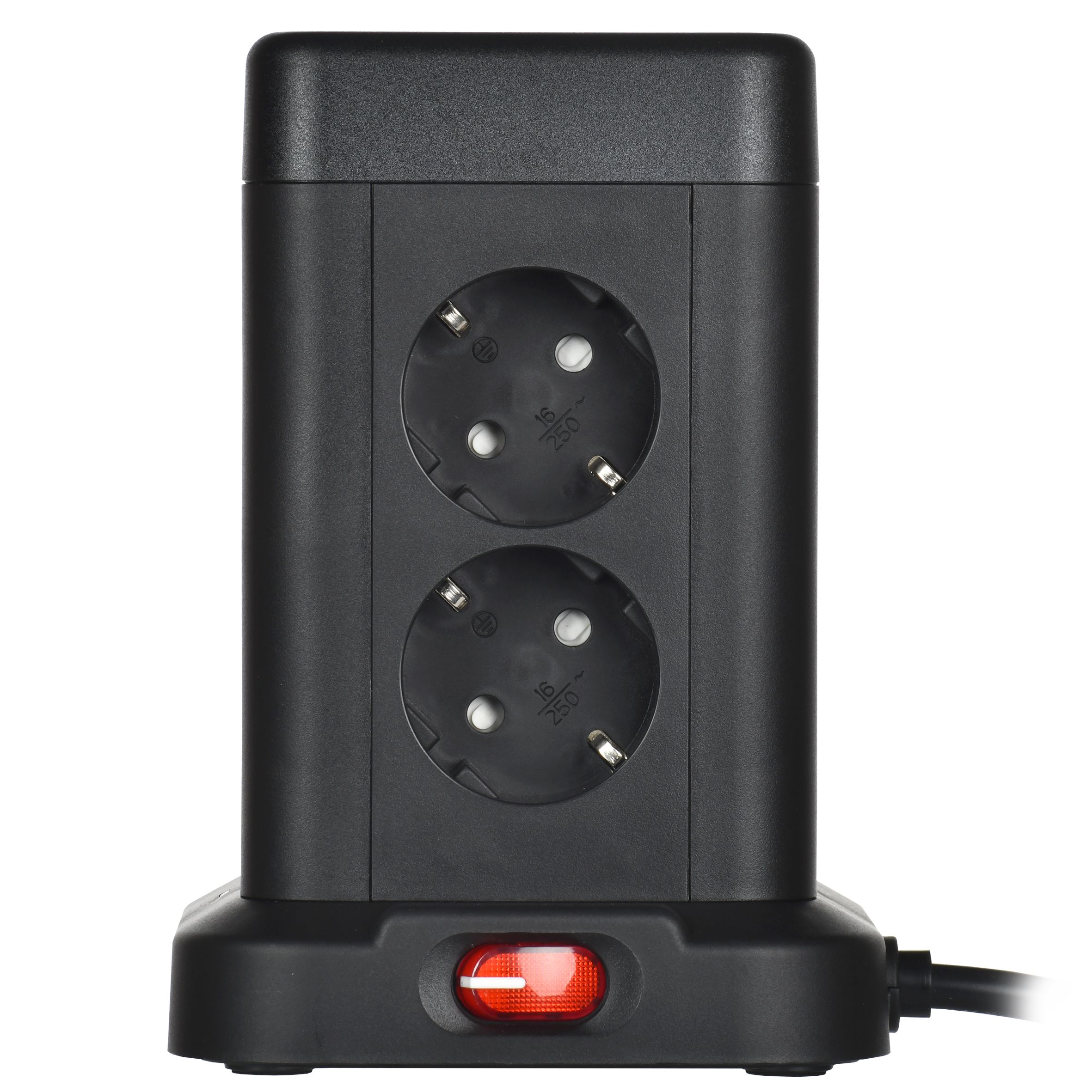 DOMINIC Удлинитель У08K 8 мест 2P+PE 1,5м 3х1,0мм2 16А/250В USB A+C 20Вт черный ИЭК