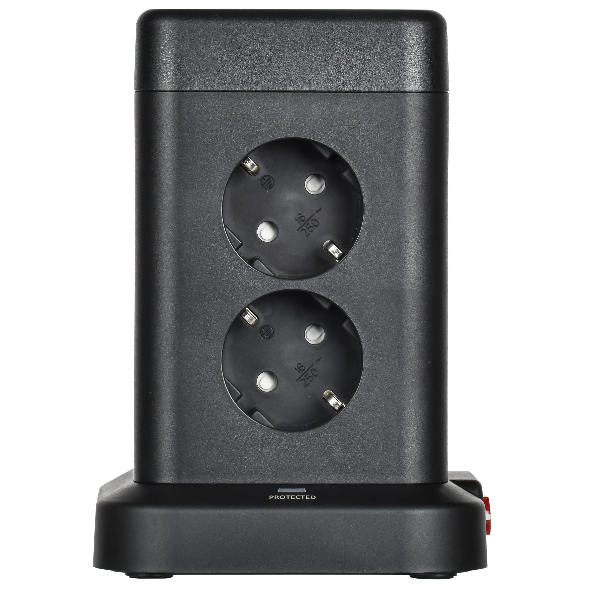 DOMINIC Удлинитель У08K 8 мест 2P+PE 1,5м 3х1,0мм2 16А/250В USB A+C 20Вт черный ИЭК