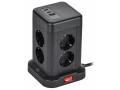 DOMINIC Удлинитель У08K 8 мест 2P+PE 1,5м 3х1,0мм2 16А/250В USB A+C 20Вт черный ИЭК