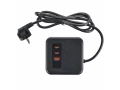 DOMINIC Удлинитель У08K 8 мест 2P+PE 1,5м 3х1,0мм2 16А/250В USB A+C 20Вт черный ИЭК