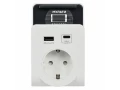Адаптер Т-03/01 1 место 2P+PE 16А 2хUSB A+C 20Вт с подставкой бело-черный IEK