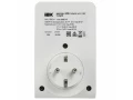 Адаптер Т-03/01 1 место 2P+PE 16А 2хUSB A+C 20Вт с подставкой бело-черный IEK